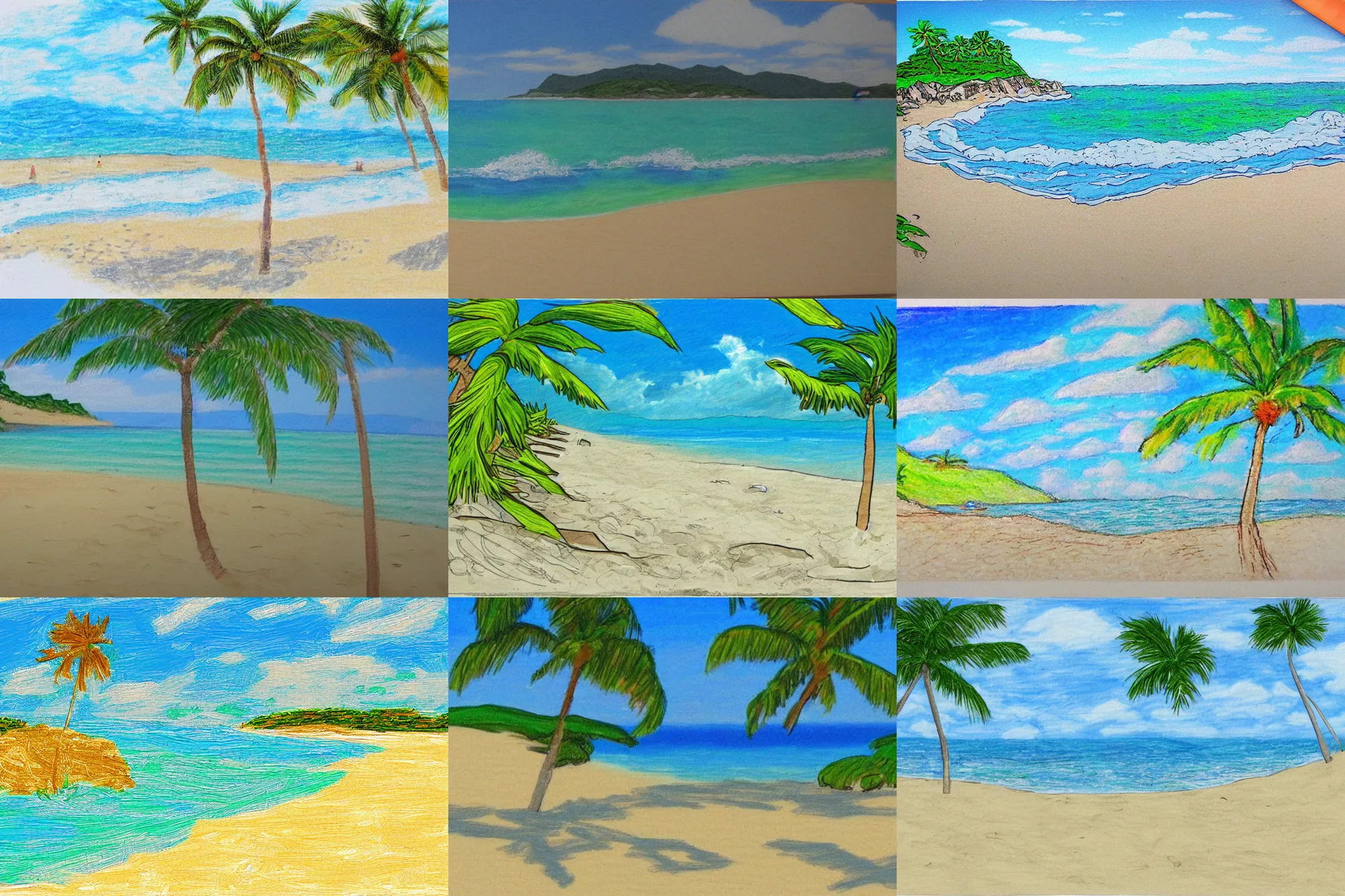 Sketch Of An Beach And Ocean By Ms Paint By Microsoft Stable 