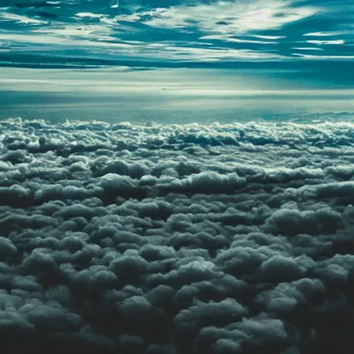 Image similar to a city in the clouds,