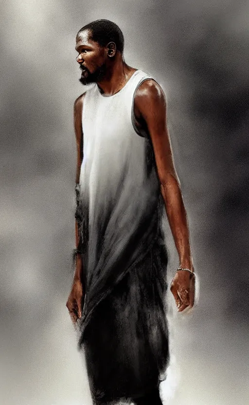 Image similar to kevin durant wearing rick owens by zhaoming wu, nick alm