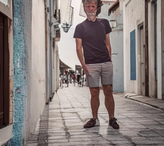 Image similar to photo of lido di ostia streets, cinematic color grading, various poses, soft light, faded colors, well framed, sharp focus, 8 k