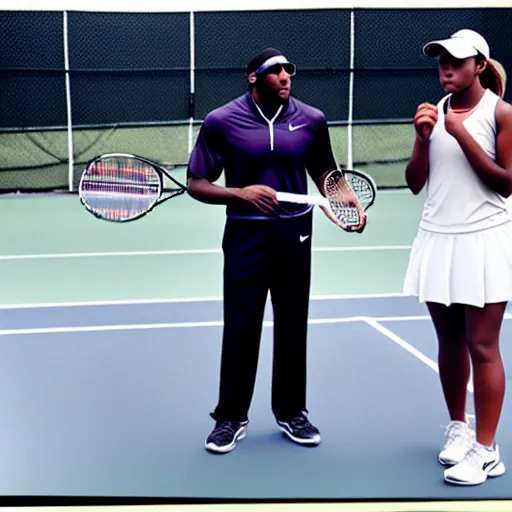 Image similar to ray lewis coaching high school girls tennis, promotional photograph