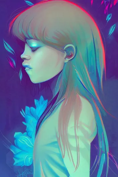 Image similar to little girl character inspired in indigenous and blue arara, digital art by ruan jil and lois van baarle highly detailed, anatomically correct, symmetrical, experimental design, extremely coherent, psychedelic background p