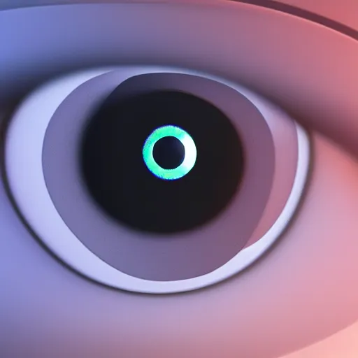 Image similar to A glowing eye pupil, gradient background, 3D render, blender, unreal engine