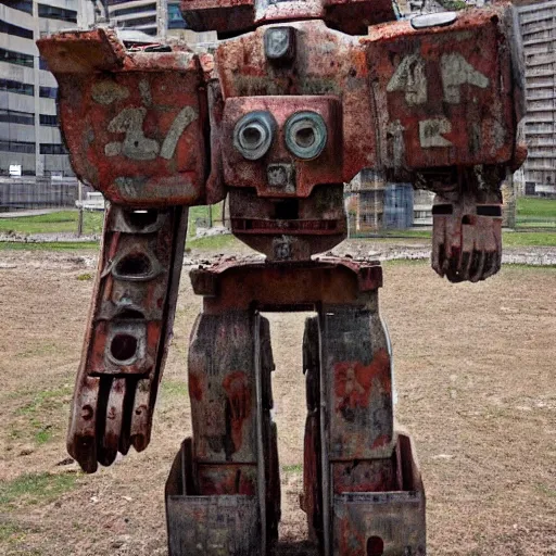 Image similar to giant ancient robots from 4 0 0 0 bc, rusted and broken