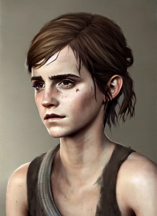 Image similar to highly detailed full body portrait of emma watson the last of us art, seductive, unreal engine, fantasy art by greg rutkowski