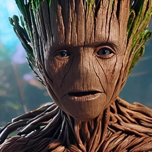 Prompt: young groot in the movie guardians of the galaxy ( 2 0 1 7 )