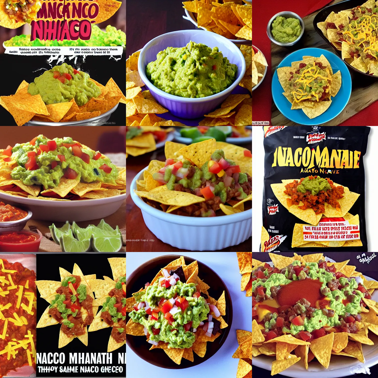 Prompt: nacho man Randy Savage. Macho man nachos ad, slathered in salsa and guacamole