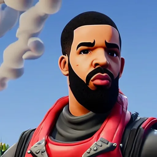 Prompt: Drake in Fortnite very detailed, full body shot 8K quality super realistic
