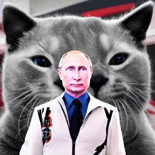 Image similar to vladimir putin with cat ears, anime style