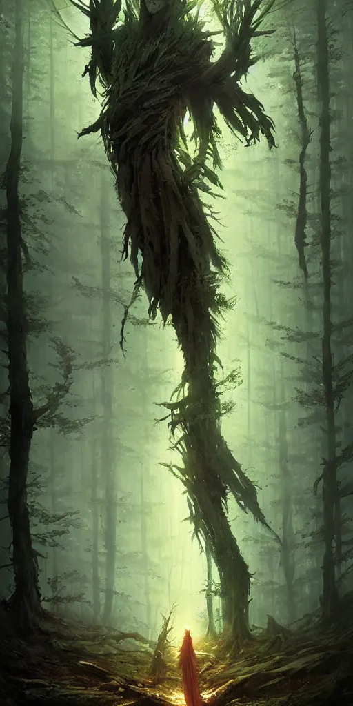 Image similar to Spirit soul of forest, by Greg Rutkowski