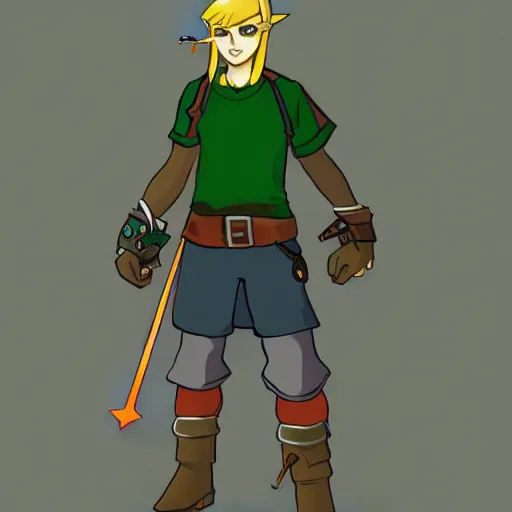 Prompt: concept art about link in vaporware style