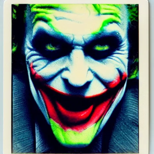 Image similar to a polaroid of the joker