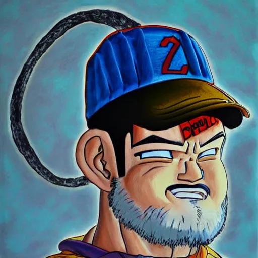 Image similar to Painting of David Koechner, official, detailed, character dragonball, award winning artwork, Akira Toriyama