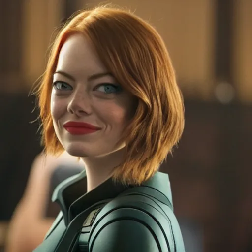 Image similar to Emma Stone as captain America