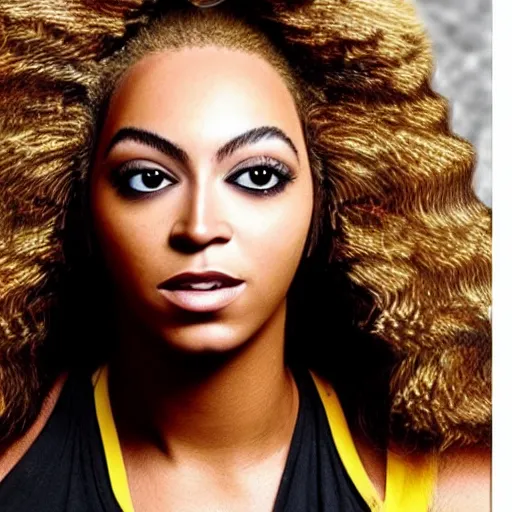 Image similar to bee with human face resembling beyonce