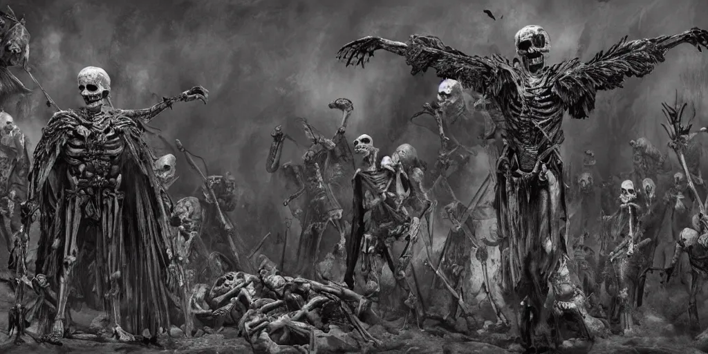 Prompt: biden in dante's inferno painting, crows, skeletons, crosses, dark beauty, rotten gold, perfect faces, extremely detailed, cinema 4 d, unreal engine.
