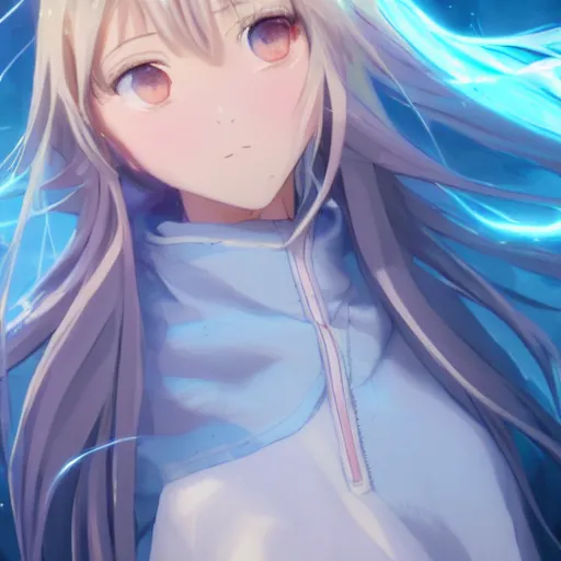 Image similar to a very beautiful anime girl, full body, long wavy blond hair, sky blue eyes, full round face, short smile, cute top, miniskirt, frozen wasteland setting, cinematic lightning, medium shot, mid-shot, highly detailed, trending on Artstation, Unreal Engine 4k, cinematic wallpaper by Stanley Artgerm Lau, WLOP, Rossdraws, James Jean, Andrei Riabovitchev, Marc Simonetti, and Sakimichan