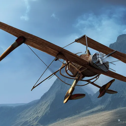 Image similar to ancient greek flying machine, ultra detailed, extreme precision, 4 k, 8 k, photorealistic