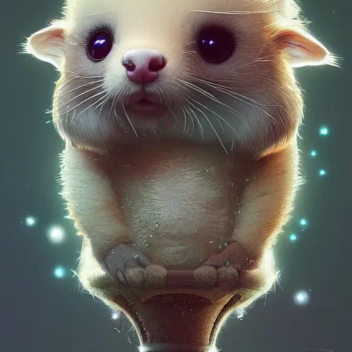Prompt: fluff, cute, fractal, ferret:: by beeple and James Gilleard and Justin Gerard :: ornate, dynamic, particulate, intricate, elegant, highly detailed, centered, artstation, smooth, sharp focus, octane render, 3d