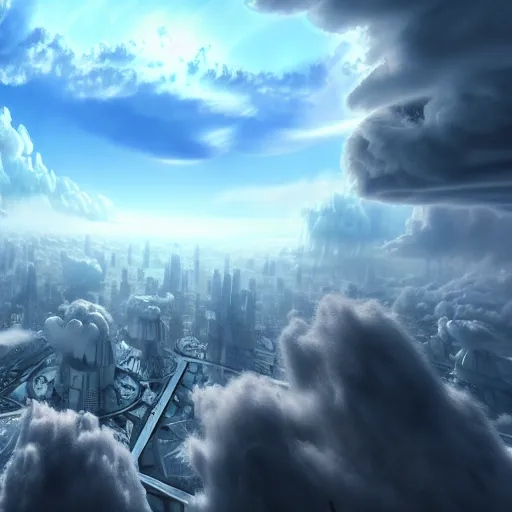 Prompt: ethereal heavenly cloud city ,highly detailed, 4k, HDR, award-winning, artstation, octane render