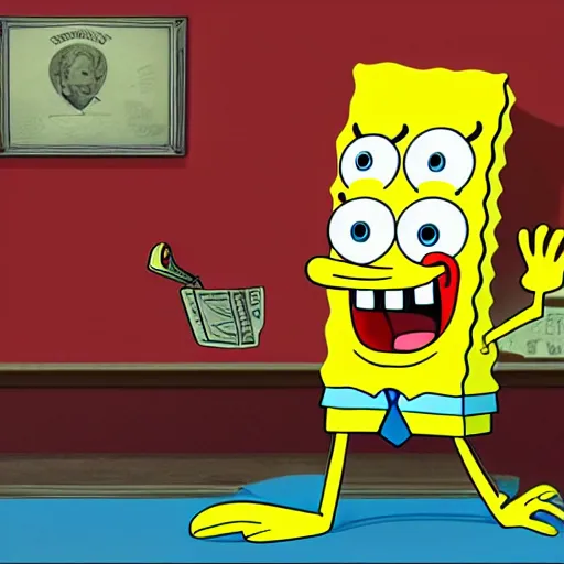 Prompt: spongebob becoming president of the united states, hyper realistic, insane detail, 8 k