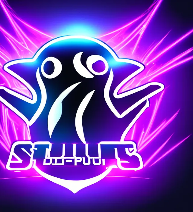 Image similar to studio beautiful cyberpunk esports penguin logo for a penguin!!!!!! studio level special effects and particles, intricate!!!!! professional, global illumination, clean, perfectly shaded, hyperdetailed, epic