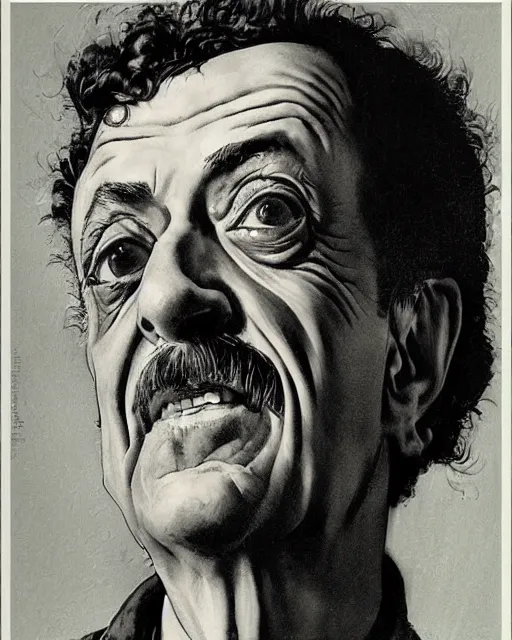 Image similar to portrait of kurt vonnegut, by norman rockwell