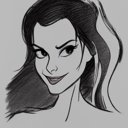 Image similar to milt kahl sketch of victoria justice as princess padme from star wars episode 3