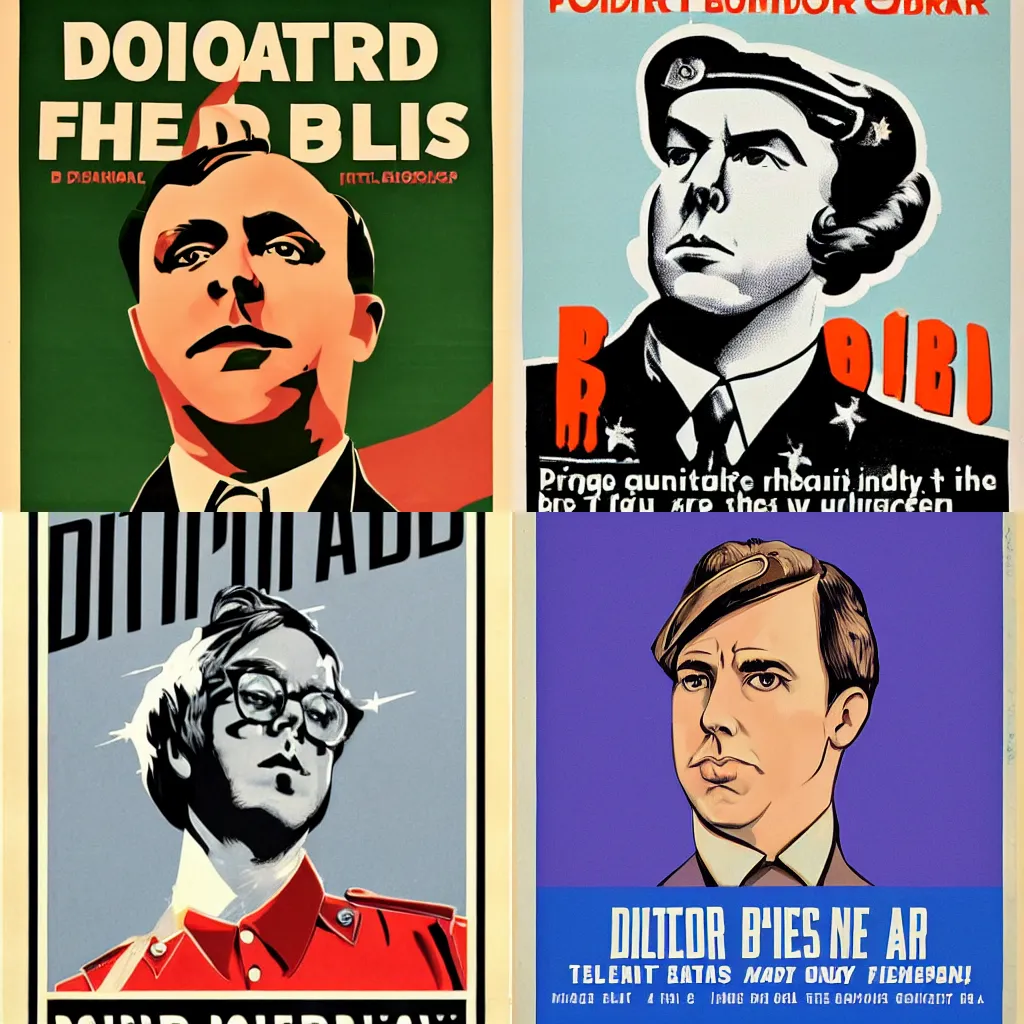 Prompt: propaganda poster for dictator Ben Folds