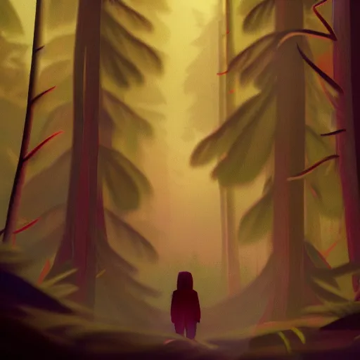 Image similar to medium shot native american, in a dark forest, mysterious, backlit, still from a pixar dreamworks movie, trending on artstation