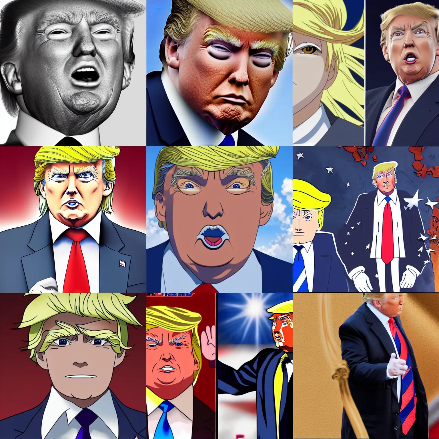 Prompt: Donald Trump but an anime highly detailed, 8K