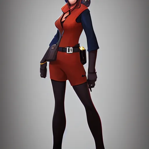 Image similar to spy from team fortress 2 as a woman, concept art, trending in artstation, artstationHD, artstationHQ, highly detailed, 4k