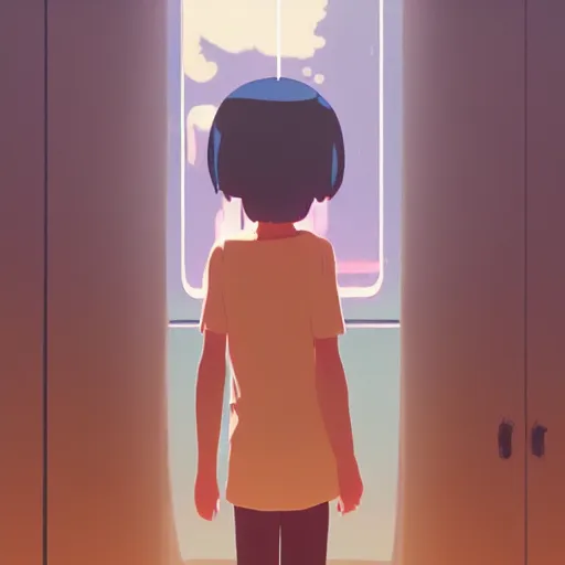 Image similar to within my reflection i see tears, for what i see is the truth, are my greatest fears, cory loftis, james gilleard, atey ghailan, makoto shinkai, goro fujita, studio ghibli, rim light, exquisite lighting, clear focus, very coherent, plain background