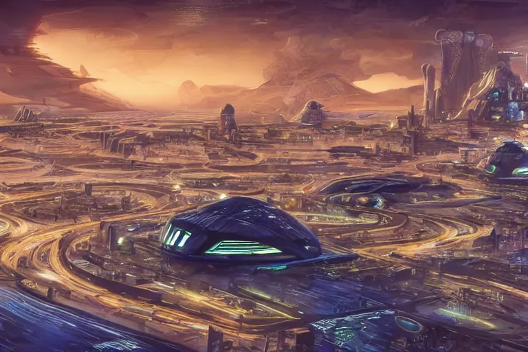 Image similar to cyberpunk futuristic city with advanced civilization, sportscars with expensive streets, with gold intricate details, advanced civilization, at Salar De Uyuni, unique formations on the surface of salt crystallization, sandwiched between sedimentary deposits, bubbling geysers, luxurious, digital painting, concept art, sharp focus, from Star Trek 2021, illustration, by WLOP and Ruan Jia and Mandy Jurgens and William-Adolphe Bouguereau, Artgerm