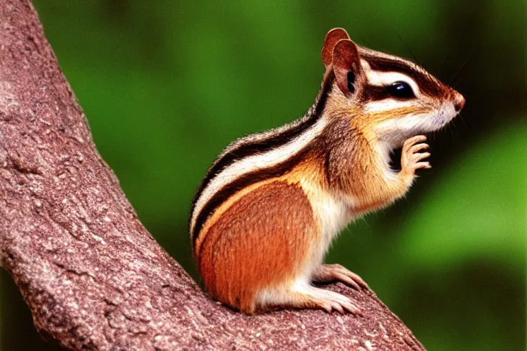 Prompt: a photo of a pencil chipmunk in its natural habitat, kodak ektachrome e 1 0 0 photography