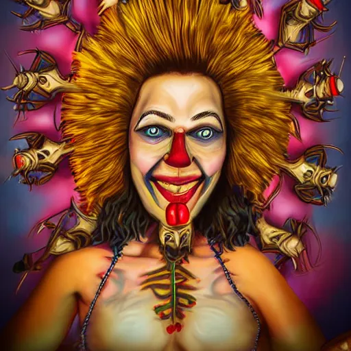 Prompt: Carnival Carnies mutant portrait