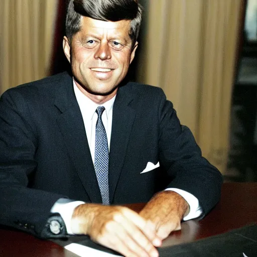 Prompt: former president jfk. age 8 5. ap photo, 2 0 0 2.