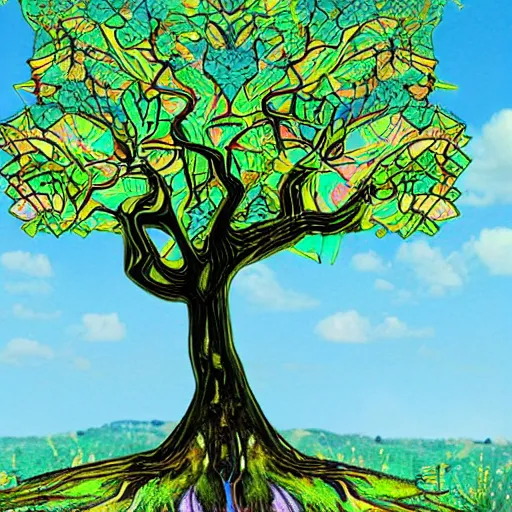 Prompt: a psychedalic tree