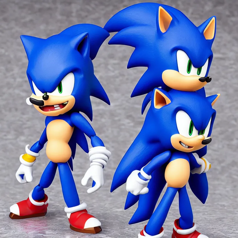 Image similar to nendroid figure of a singular sonic the hedgehog, high quality