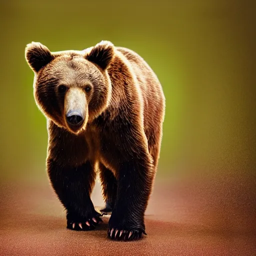 Prompt: a brown bear, studio lighting, award - winning photography