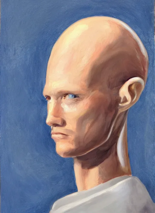 Image similar to portrait of a handsome human like male alien