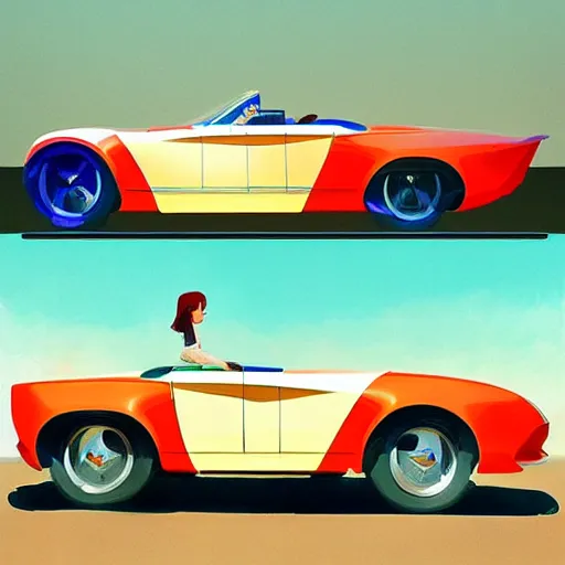 Image similar to 🌈 concept car by atey ghailan and edward hopper