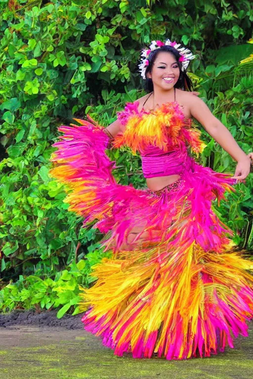 Image similar to hawaiian hula dancer, beautiful background