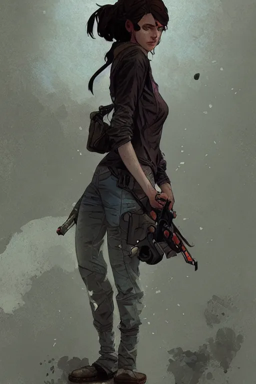 Prompt: clementine walking dead telltale games, intricate, elegant, highly detailed, digital painting, artstation, concept art, smooth, sharp focus, illustration, art by krenz cushart and artem demura and alphonse mucha