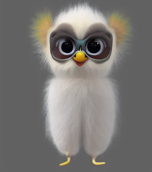Image similar to Fanart 3D model of a long furby, trending on artstation, cycles render, character bust, For Hire 3D artist, Pixar and Industrial