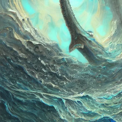 Image similar to leviathan, 8k, trending on artstation, high detail, oil painting