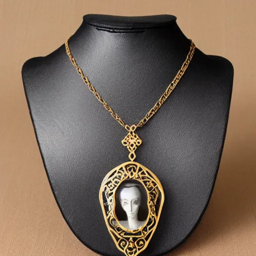 Image similar to necro artnouveau style necklace