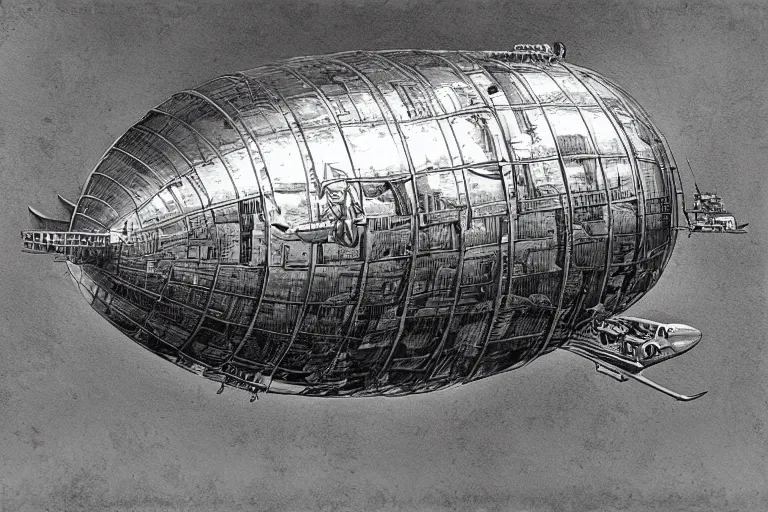 Image similar to a steampunk spelljammer airship by laurie lipton