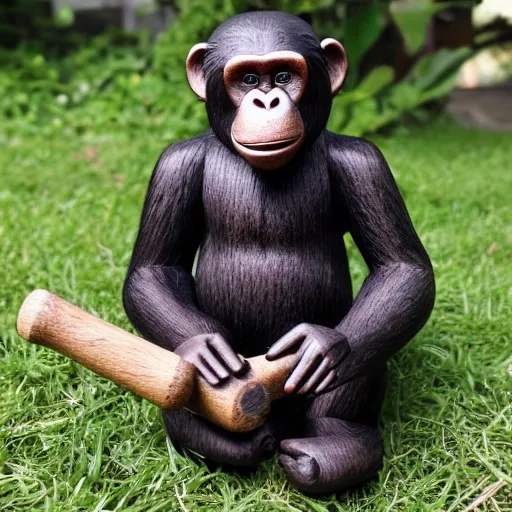 Prompt: wooden toy chimpanzee