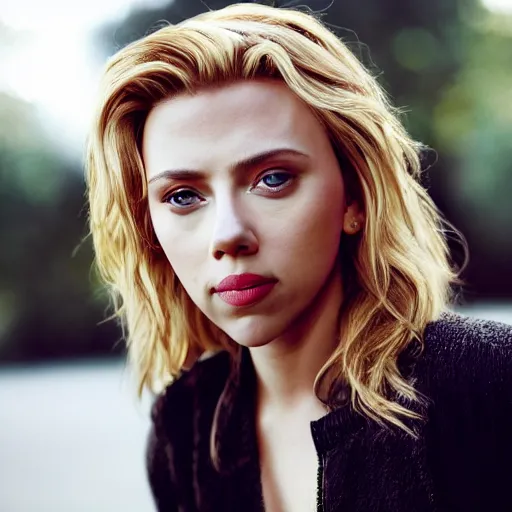 Image similar to photograph of scarlett johansson taken by david lazar, natural lighting, highly detailed face, 8 k